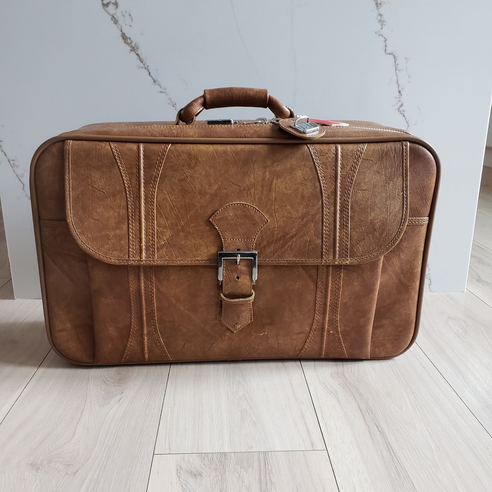 Escort American Suitcase Unisex Large Brown Luggage Works Vintage 1975‎ Carry On